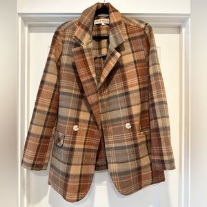 Free People Mari Plaid Blazer - sz small